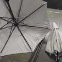 2Pack California Umbrella 7.5' Round Sunbrella Aluminum Outdoor Deck, Pool or Patio Umbrella, Crank Lift, Auto Tilt, Bronze Pole, Antique Beige