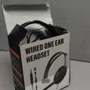 Joso Wired One Ear Headset with Mic, Single Ear Headset for PS5/PS4/Xbox/Switch/PC/iPad/Mac/Tablet with 3.5mm to Type C & USB-A Adapter - Office Business, Remote Work, Coach, Gaming, Chat Headphone