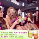 Roshtia 50 Pcs Margs and Matrimony Shot Glasses Bachelorette Party Decoration 2. 87oz Disposable Margarita Plastic Cups for Adult Mexican Wedding Bridal Shower Margarita Bar Party Favor Supplies