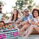 Inflatable Cooler for Parties, Radio Designed Style Inflatable Drink Cooler for Parties, Blow up Party Cooler for 80s90s Party Decorations (2 Pack, Grey Pink)