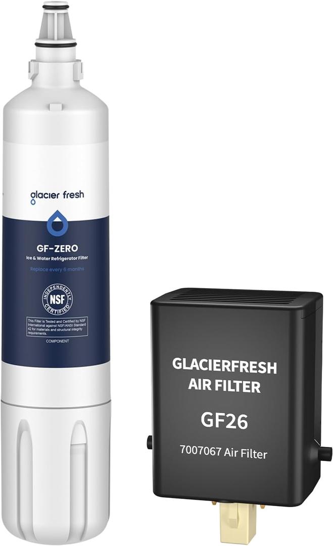GLACIER FRESH Replacement for 4204490 Water Filter and 7007067 Air Purification Cartridge Combo Pack, Compatible with Sub-Zero 4204490, 4290510 Water Filter, 7042798/7007067 Air Filter(1+1)