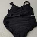 Summer Mae Twist Maternity Bikini Two Piece Pregnancy Swimsuits Cutout Bathing Suit High Waisted Ruched Swimwear (4, Black)