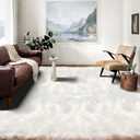 Latepis 9x12 Area Rug for Bedroom White Fluffy Rugs Washable Faux Fur Rug for Living Room Fuzzy Shaggy Rug for Office Entertainment Room Home Dcor Rectangle