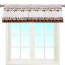 Country Stars Bows Red Berry Barn Window Curtain Valance Boho for Decorative Privacy Rod Pocket 52 X 16 Inches
