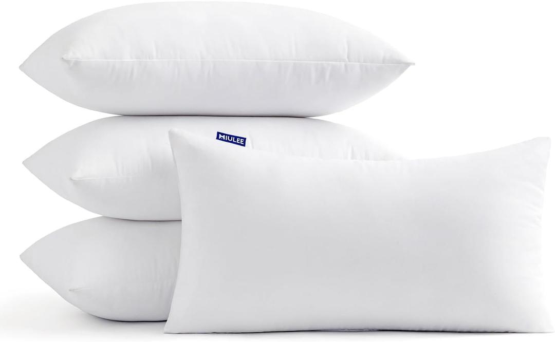 MIULEE 12x20 Inch Throw Pillow Insert Set of 4,Premium Pillow Stuffer Sham Rectangle for Decorative Cushion Bed Couch Sofa