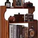Wood Bookcase 2 Tier Desktop Bookshelf Storage Organizer Bookshelves for Books Small Bookcase for Home Office