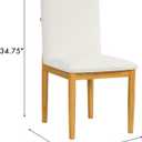 HomePop Modern Upholstered Farmhouse Dining Chairs - Cream White Textured Woven (Set of 2), Pack of 2