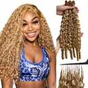 Burmese Curly Crochet Human Hair Extensions Miracle Knots Salon-Level Pre-Separated Lightweight Reusable No Tangle Shedding Thick Invisible Pre-Looped For Boho Braids 27P613 50g 22inch
