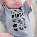 Loveternal Neutral Baby Girls Boys Cotton Romper Cute Saying Newborn Clothes 0-12 Months (3-6 Months, 1a Daddy Doesn't Play Video Games)