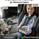 Car Seat Snack Tray for Kids, Mess-Free Square Travel Tray Cup Holder Snack Tray, Durable Car Food Tray for Toddlers, Universal Fit Kids Travel Road Trip Essentials (1, Grey)