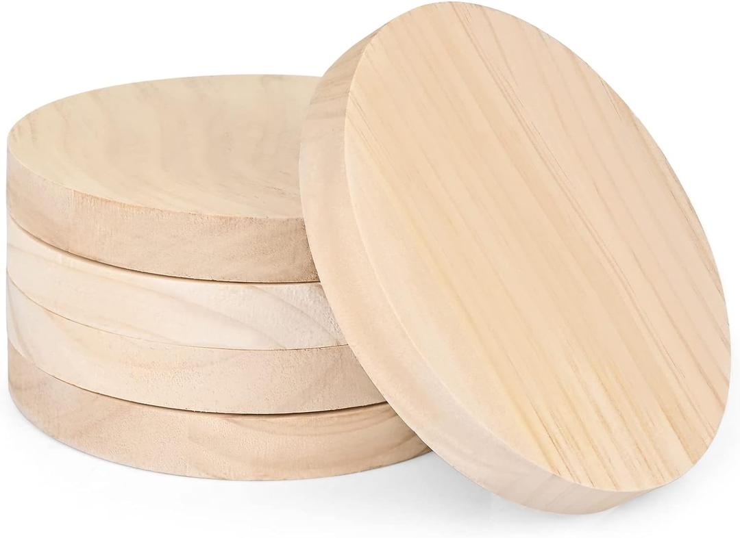 Yangbaga 5PCS Round Wood (5.9*5.9 inches)