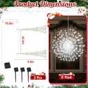 3 Set Christmas Solar Firework Lights Outdoor 120 LED 8 Modes Waterproof LED Hanging Fairy Lights for Christmas Garden Patio Yard Holiday Decoration(White,Double Style)