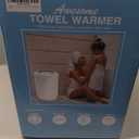 Large Towel Warmer for Bathroom - Heated Towel Warmers Bucket, Wood Handle, Auto Shut Off, Fits Up to Two 40"X70" Oversized Towels, Bathrobes, Blankets, for Mother's Gifts, White