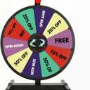 15 inch Tabletop Spinning Prize Wheel with Durable Base Stand, 10 Slots Spin Wheel for Prizes Spinner with Dry Erase Markers and Eraser for Classroom Carnival Trade Show Party Game