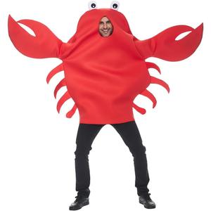 FantastCostumes Adult Red Crab Costume Animal Costume One Piece Halloween Carnival Party Sea Creature Cosplay Set