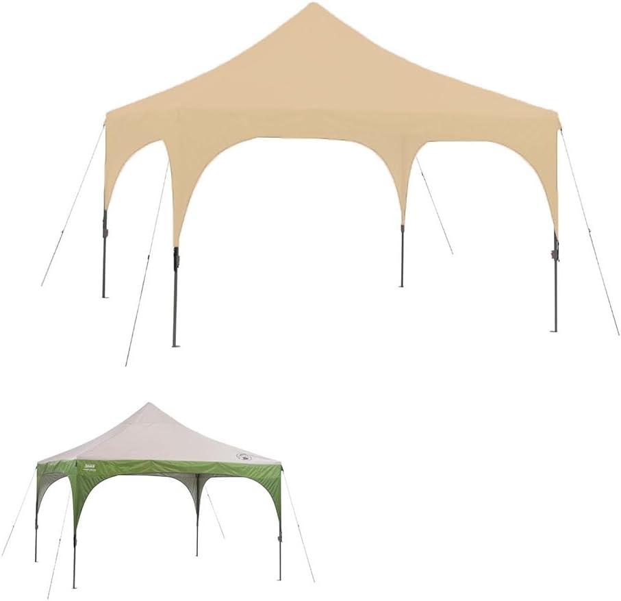 Garden Winds Custom Fit Replacement Canopy Top Cover Compatible with The Coleman Instant 12' x 12' Canopy - Upgraded Performance RIPLOCK 350 Fabric (Beige)