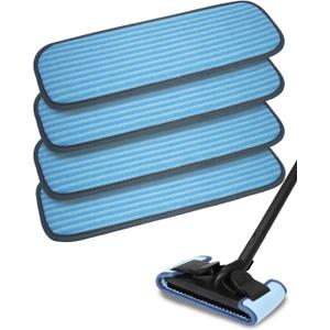 Steam Mop Replacement Pads Compatible with Wagner 915e Steam Cleaner for Home, Steam Cleaner Pads Compatilbe with TVD/STEAMBOT and Other Steamer Mop, Double-Sided Use Steam Pads (4 Pack) Blue