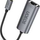 USB C to Ethernet Adapter, 2.5Gbps USB C to RJ45 Ethernet Converter, Thunderbolt 4/3 Compatible, 2.5G Ethernet Adapter for MacBook, iPhone 15/16 Pro Max, XPS, Surface, iPad Pro - Space Gray