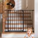 InnoTruth 28.9-42.1" Baby Gate for Stairs & Doorways, 30" Tall, Extra-Wide Dog Gate with 2-Way Swing, Easy Walk-Through & Dual Lock, Pressure Mount Child Safety Gate for Indoor Use  Black