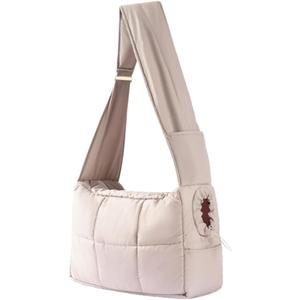 Mini Dog Purse Carrier with Pockets, Warm Cute Pets Bags with Secure Harness Clip, Cat Shoulder Bag for Outings, Lightweight Puppies Bags Kennel, Trained Pets Handbag Outdoor(Gray,One Size)