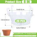 Miuwauer 20 Pack of 8-inch Hanging Basket Water Catcher Plastic Hanging Plant Drip Pan Tray Plastic Saucers Liners for Indoor Outdoor Hanging Plants Baskets Flower Pots - Clear, Round