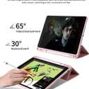 Fycyko Compatible with iPad (A16) 11th Generation 11 Inch 2025 Case, Slim Stand Cover for iPad 10th 10.9 Inch 2022 with Pencil Holder, Cute Polka Dot Aesthetics Design Protective Cover-Pink