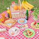 POSATE 60PCS Colorful Disposable Plastic Plates, Heavy Duty Plates for Wedding/Party, 30PCS Dinner Plates 10.25 and 30PCS Dessert/Salad Plates 7.5, Colorful Plates for Party Event