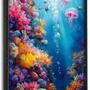 Ocean Large Wall Art Nautical Coral Sealife Pictures Wall Decor Undersea Canvas Seascape Print Painting Modern Artwork Home Decoration for Entrance Living Room Bathroom Bedroom Office Framed 60"x30", 60L" x 30W"