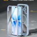 Miracase for iPhone 17 Case 6.3'', Full-Body Military Grade Drop Protection Outdoor Phone case with Built-in Glass Screen &Camera Control,Easy Installation,No Gap,Compatible with MagSafe,Light Blue