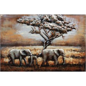Empire Art Direct Elephants Metal Wall Art,Hand Painted Mixed Media Iron Wall Sculpture,3D Wall Decor,Ready to Hang,Living Room, Bedroom  Office