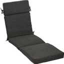 Arden Oceantex Outdoor Chaise Lounge Cushion, 72 x 21, Patio Cushion, Rain-Proof, Fade Resistant, Ink Charcoal Black