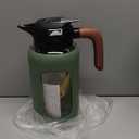 84 oz/2.5 Liter Glass Pitcher with Lid and Handle, Glass Carafe/Jug for Hot/Cold Water, Large Iced Tea Pitcher for Coffee, Juice and Homemade Beverage (Olive)