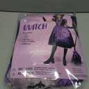 Spooktacular Creations Light-up Witch Costume for Girls, Toddlers Print Witch Outfit Set for Kids Halloween Dress Up Parties (Large(10-12 yrs), Purple)