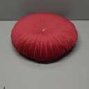 HLOVME Round Pillow Cushion for Couch Velvet Decorative Small Throw Pillow Solid Color for Living Room Bed Floor 15.7, Wine Red