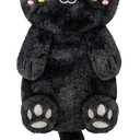 Black Cat Microwavable 1.5 lbs Unscented Heating Pad for Women and Kids- Cute Soft Cozy Pillow Plush Heatable Warm Stuffed Animals - Kawaii Hot and Cold Plushie - Black Cat Gifts for Girls and Women