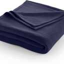 Full/Queen Size Fleece Blanket | Comfy Supersoft Fleece Blanket Full Size  All-Season Light Weight Throw Blanket | Luxuriously Soft | Throw Blanket for Couch and Sofa | Machine Wash | Navy