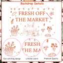 Farmer Market Bridal Shower Decoration 4.92*3.28ft Fresh Off The Market Backdrop Banner Fruit Vegetable Locally Grown Gardener Farm Bride To Be Bachelorette Engagement Wedding Party Supplies