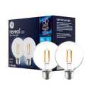 GE Reveal LED Light Bulbs, 60 Watt, G25 Globe Bulbs, Medium Base (2 Pack)