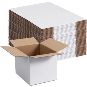 40 Pack Small Shipping Boxes 8x6x6 Inches, White Corrugated Cardboard Mailing Boxes for Shipping Packing Small Business