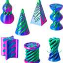 6 Pack Spiral Cone Fidget Toys - Impossible Cone 3D Printed Impossible Pyramid Pass Through 3D Printed Toy Mini Sensory Toy for Stress Relief Anxiety, Desktop Decoration Gifts for Adults Teens Kids