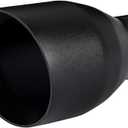 TriTrust Exhaust Tip, 2.5 Inch Inlet, 4.5'' Outlet 7'' Long Muffler Tip, Powder Coated Black Stainless Steel Truck Car Tail Tip, Weld On 2.5'' Outer Diameter Tailpipe, 2.5"ID x 4.5"OD x 7"L