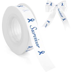 Colon Cancer Awareness Products 5/8 Inch 10 Yards Blue Ribbon for Child Abuse Colorectal Cancer ALS Diabetes Anti-Bullying Awareness Support Fundraising Survivor Satin Ribbons for Gift Wrapping Crafts