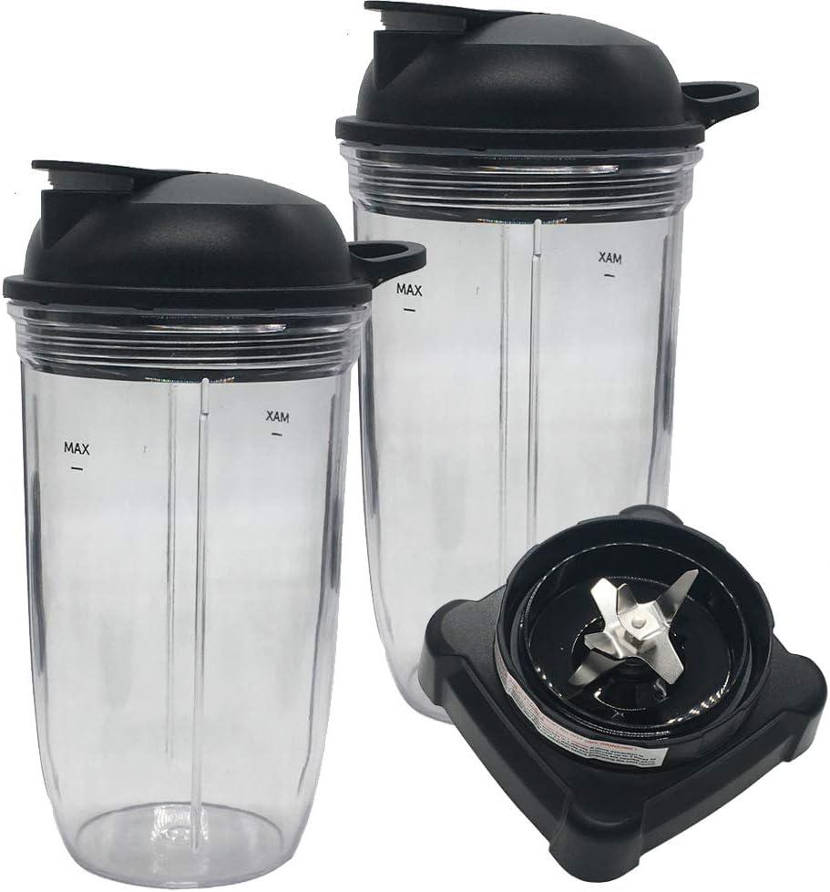 Replacement parts include 1pcs Pro Exractor blade extra Gasket with 2pcs 24oz cup with spout lidCompatible with Ninja Professional 72oz Countertop Blender BL610 30/BL610 BRN 30/BL611C/CO610B/CO650B