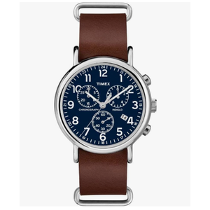 Timex Men's Weekender 40mm Watch Brown/Blue/Silver-Tone