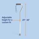 Medline Aluminum-Chrome Offset Walking Cane, Adjusts 2938 & Supports Up to 300 Lbs. Mobility Aid Provides Balance for Seniors & Adults
