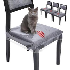 Novabright 6 Pack Dining Chair Covers, Large Plastic Covers, Clear Chair Protector for Kitchen Keep Your Seat Away from Water Dust Stain and Pet Claws W/22 x D/17 Fits 21"- 23"