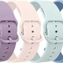 Meliya 20mm 22mm Watch Bands Quick Release Replacement Wristband, 4 Pack Soft Silicone Sport Replacement Straps for Men Women (Taro Purple+Light Pink+Succulent+Winter Blue)