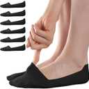 Sofier No Show Socks Womens, Non Slip Low Cut 6 Pairs Thin Silky Dress Footies Liner Invisible Socks Flats Loafers Sneakers