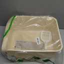 Cat Litter Box with High Sides Anti-Splashing for Indoor Cats Low Entry Kitty Litter Boxes (White)