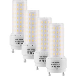 GU24 LED Light Bulb 4000K Neutral White High Brightness for Bathroom Ceiling Fan 13W 18W 23W T2 Spiral CFL Lamp Replacement,100-277V 10W 4pcs(Not dimmable) (10W,Neutral White)